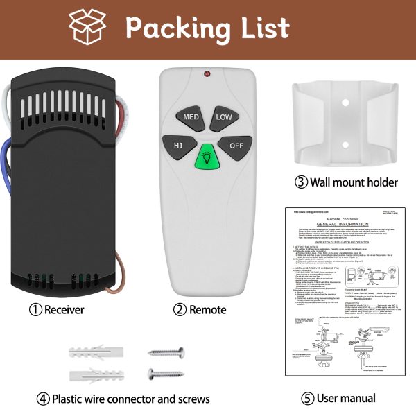 Ceiling Fan Remote Kit for AC Fan - Image 7